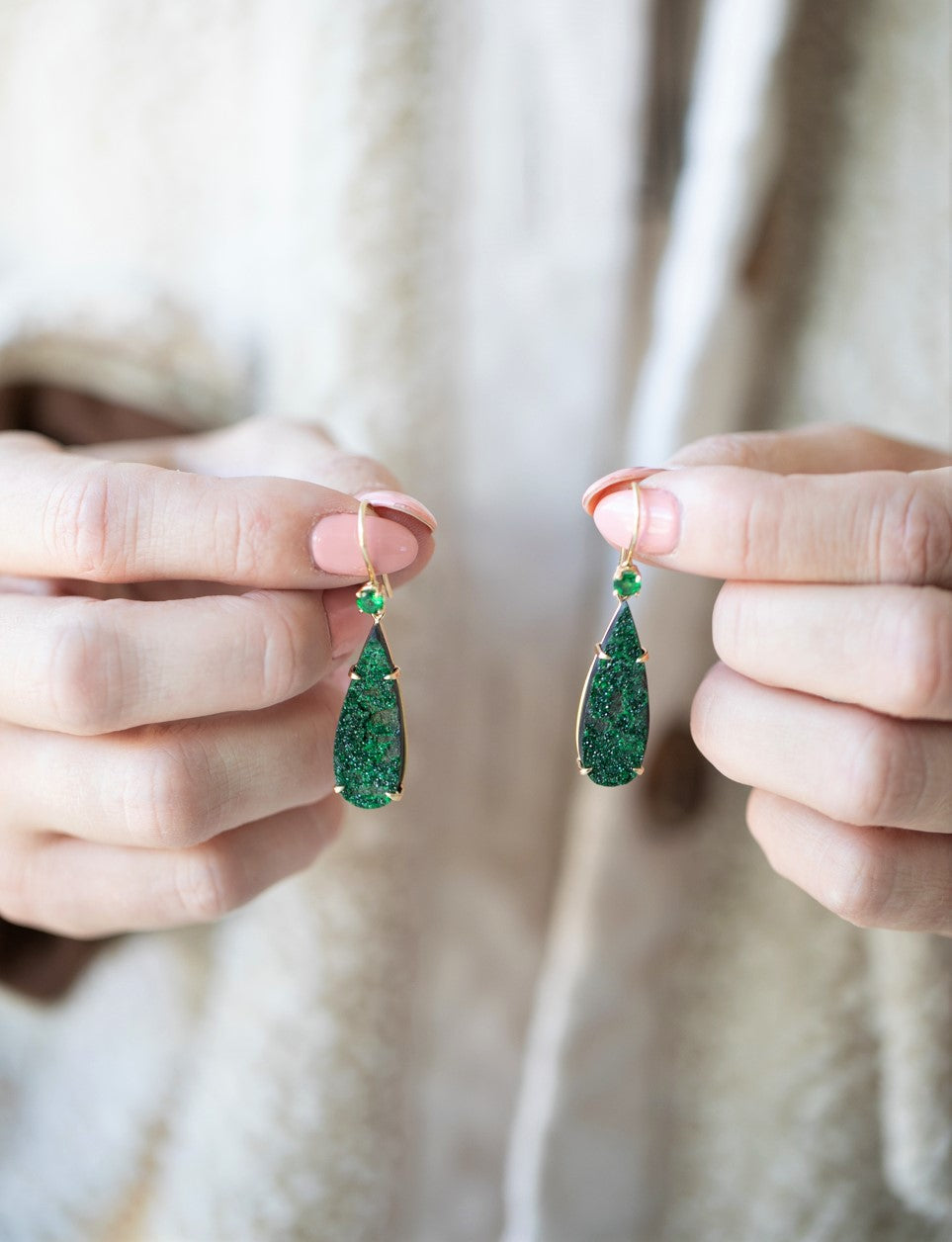Uvarovite Drop Earrings