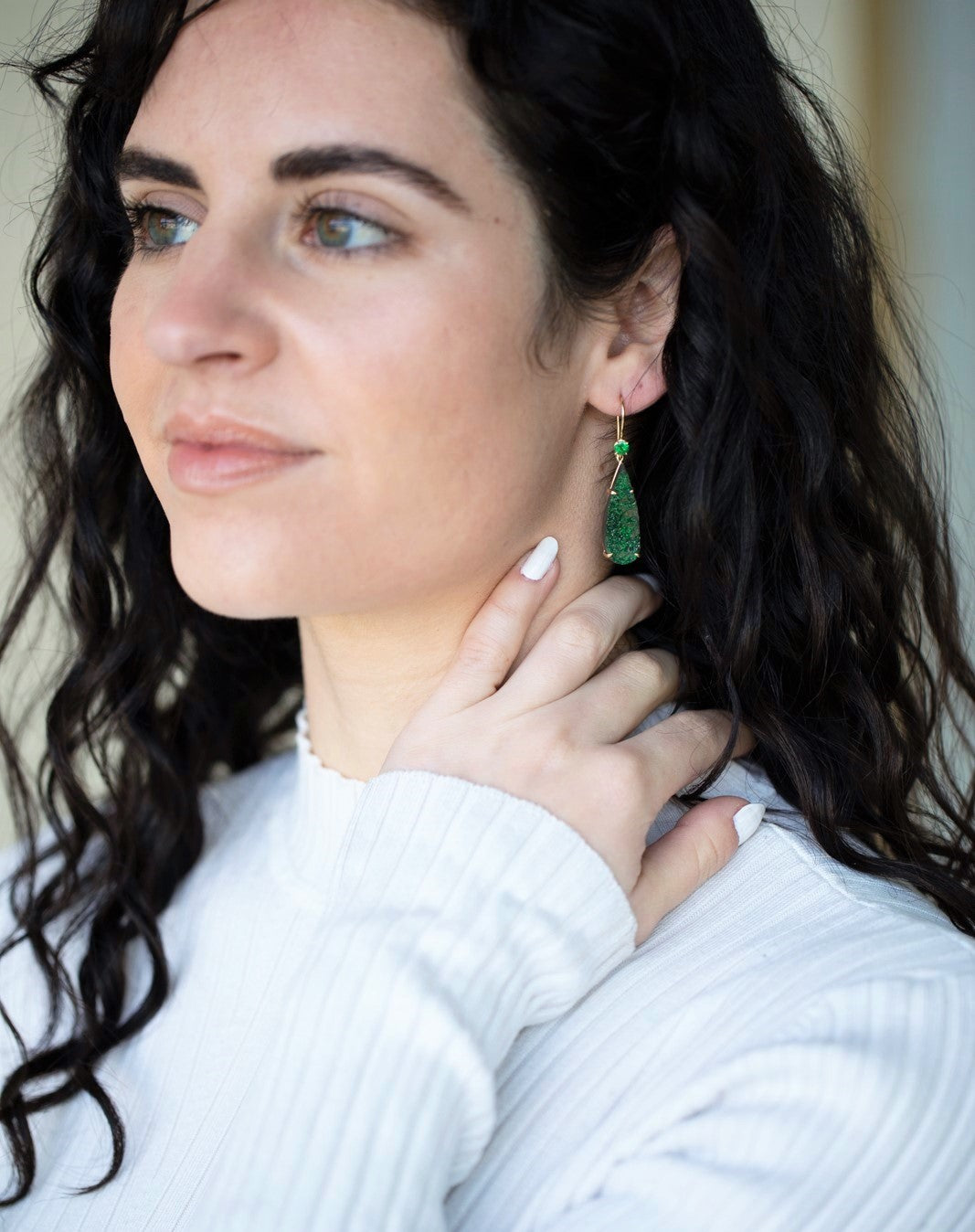Uvarovite Drop Earrings