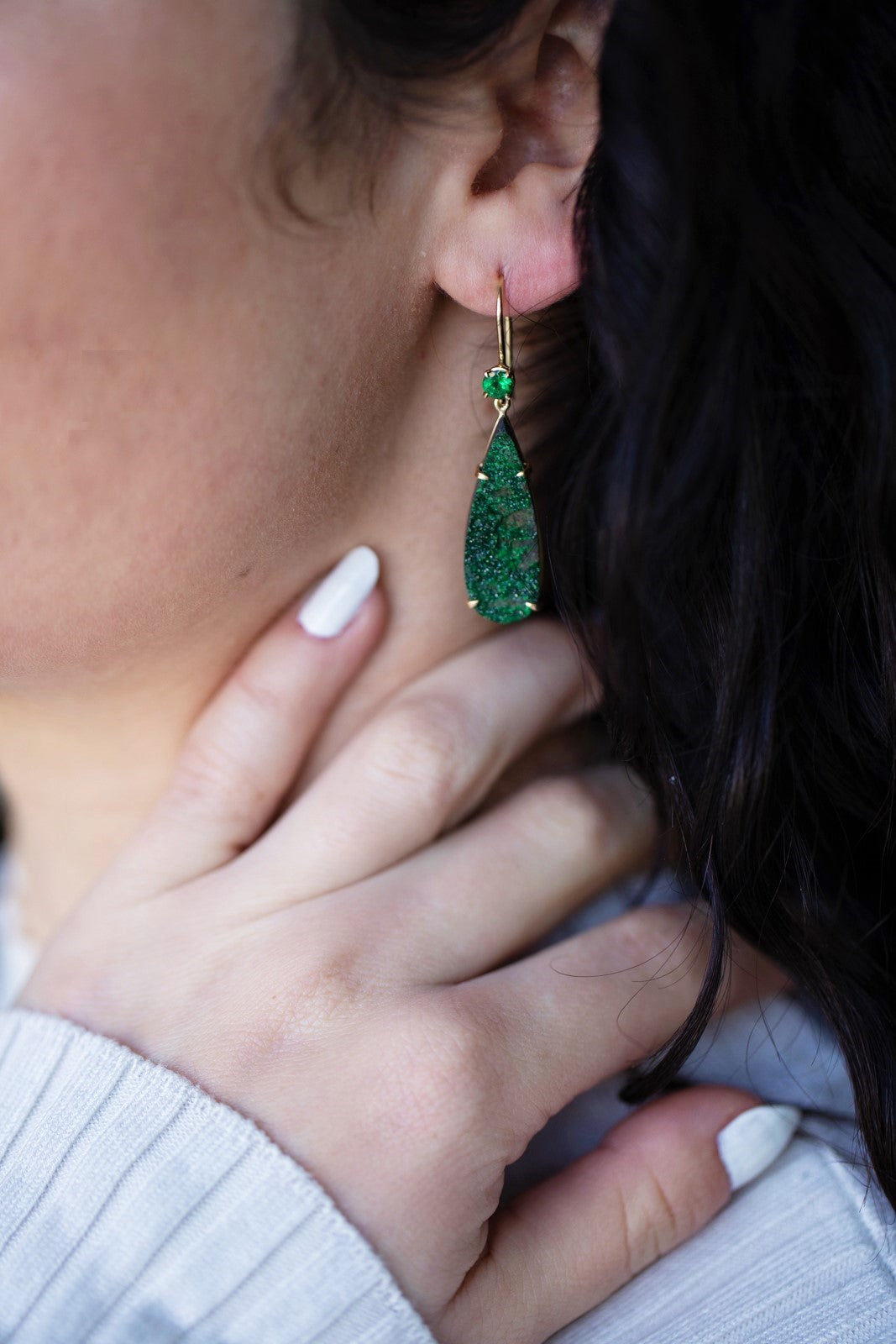 Uvarovite Drop Earrings