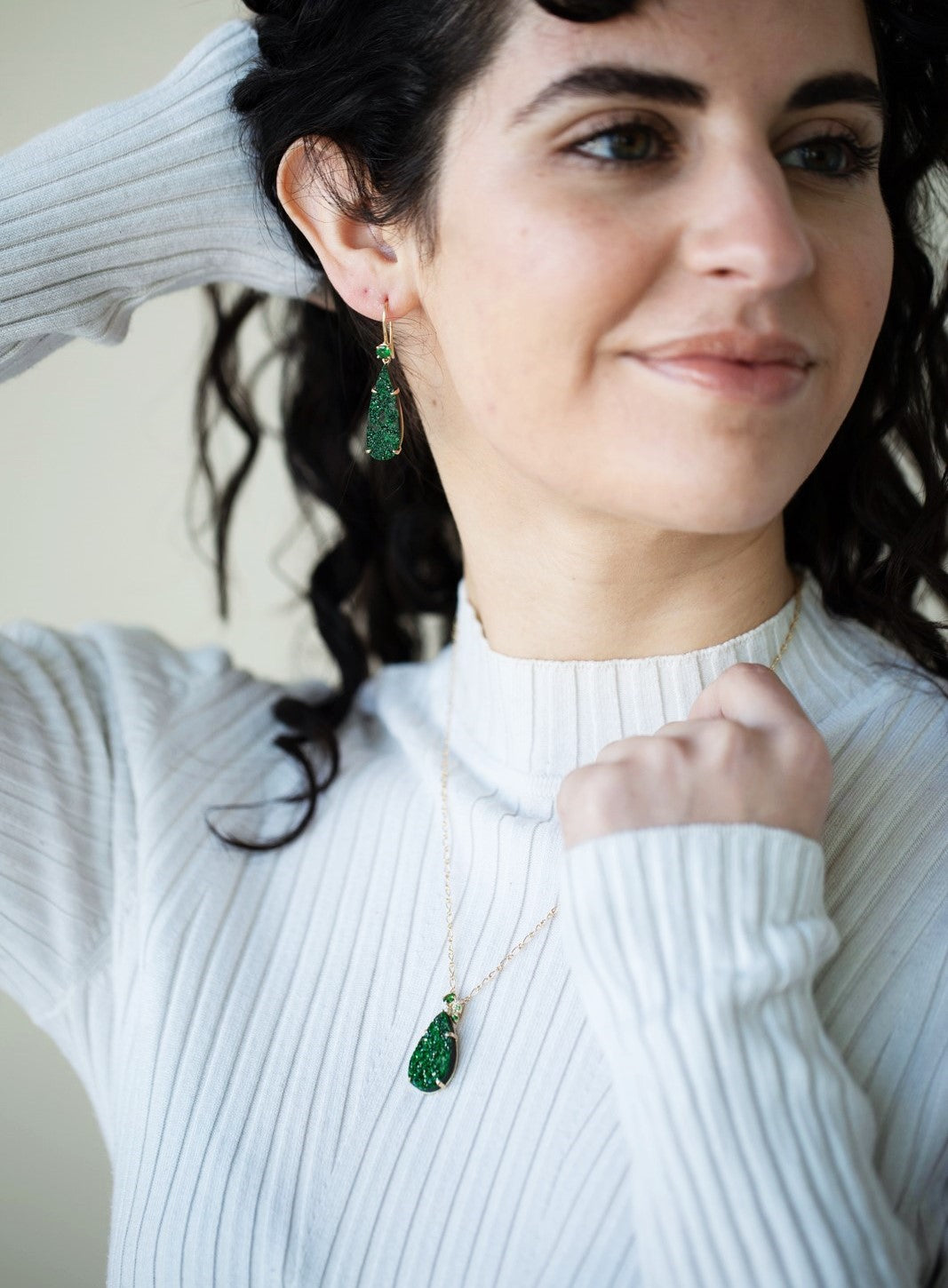 Uvarovite Drop Earrings
