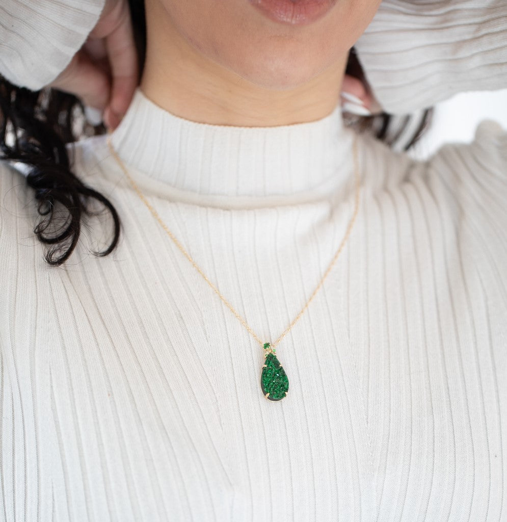 Uvarovite Leaf Necklace