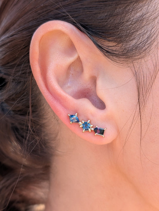 Purple Sapphire Ear Climbers