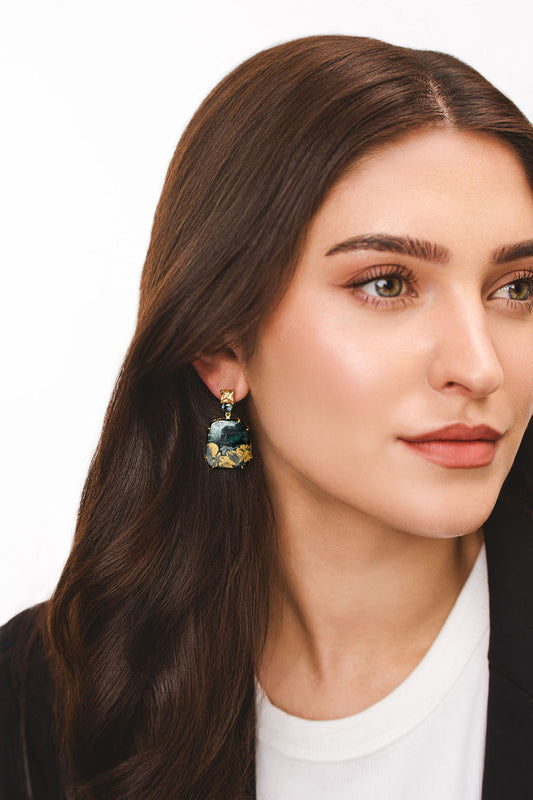 Gilded Jade Earrings