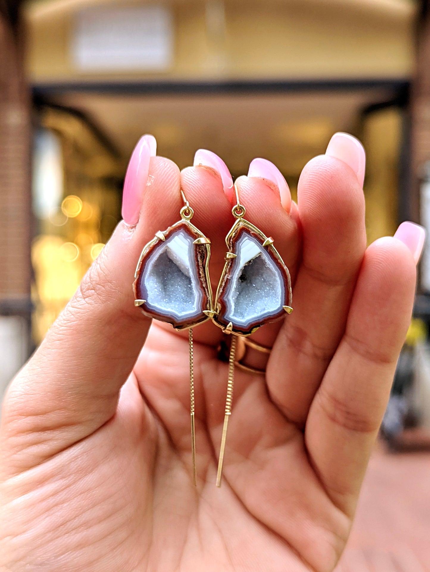 Lavender Geode Threaders