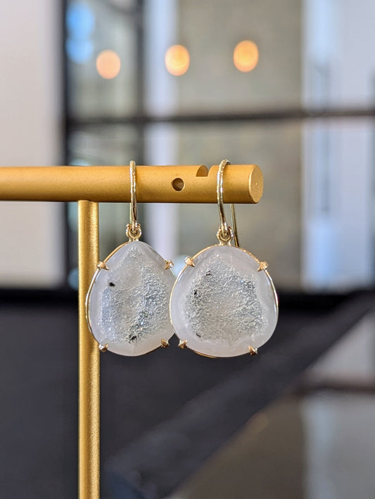 Crystal Ball Geode Earrings