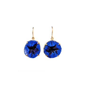 Azurite geode earrings