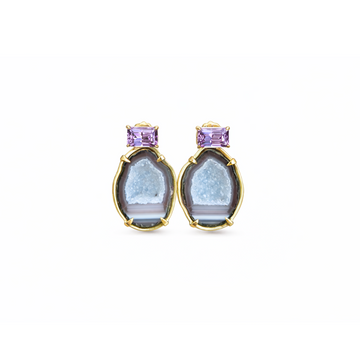 Lilac Sky Geode Earrings