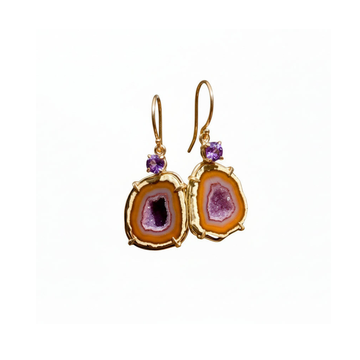 Golden Hour Geode Earrings
