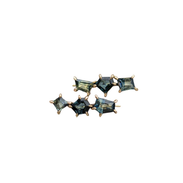 Sapphire Geometric Ear Climbers