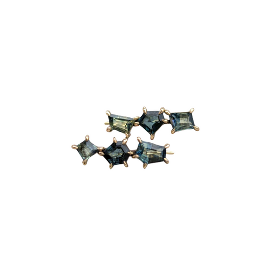 Sapphire Geometric Ear Climbers
