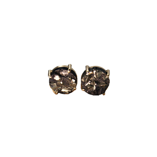 Pyrite-in-Slate Stud Earrings