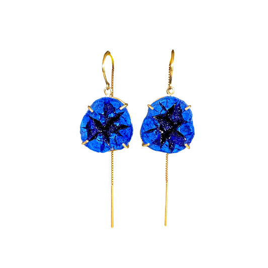 Small Azurite Geode Threaders