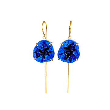 Small Azurite Geode Threaders