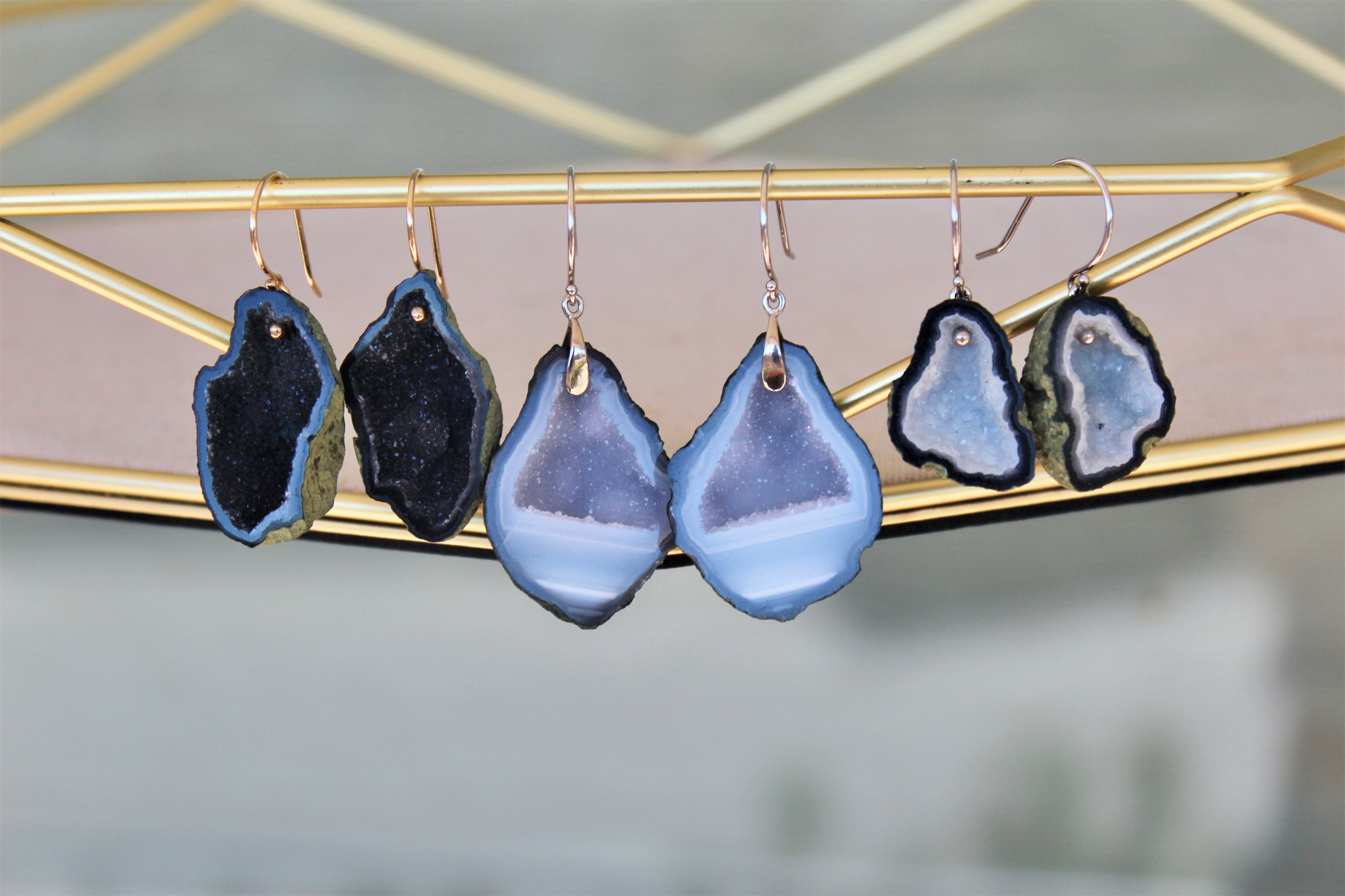 Geode slice clearance earrings