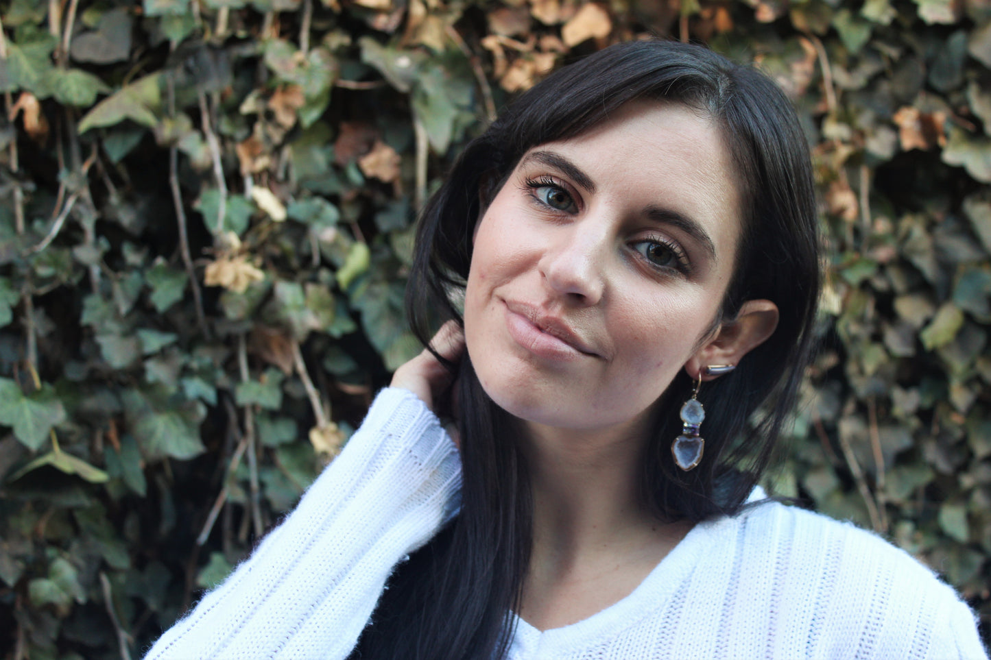 Amethyst Geode Drop Earrings