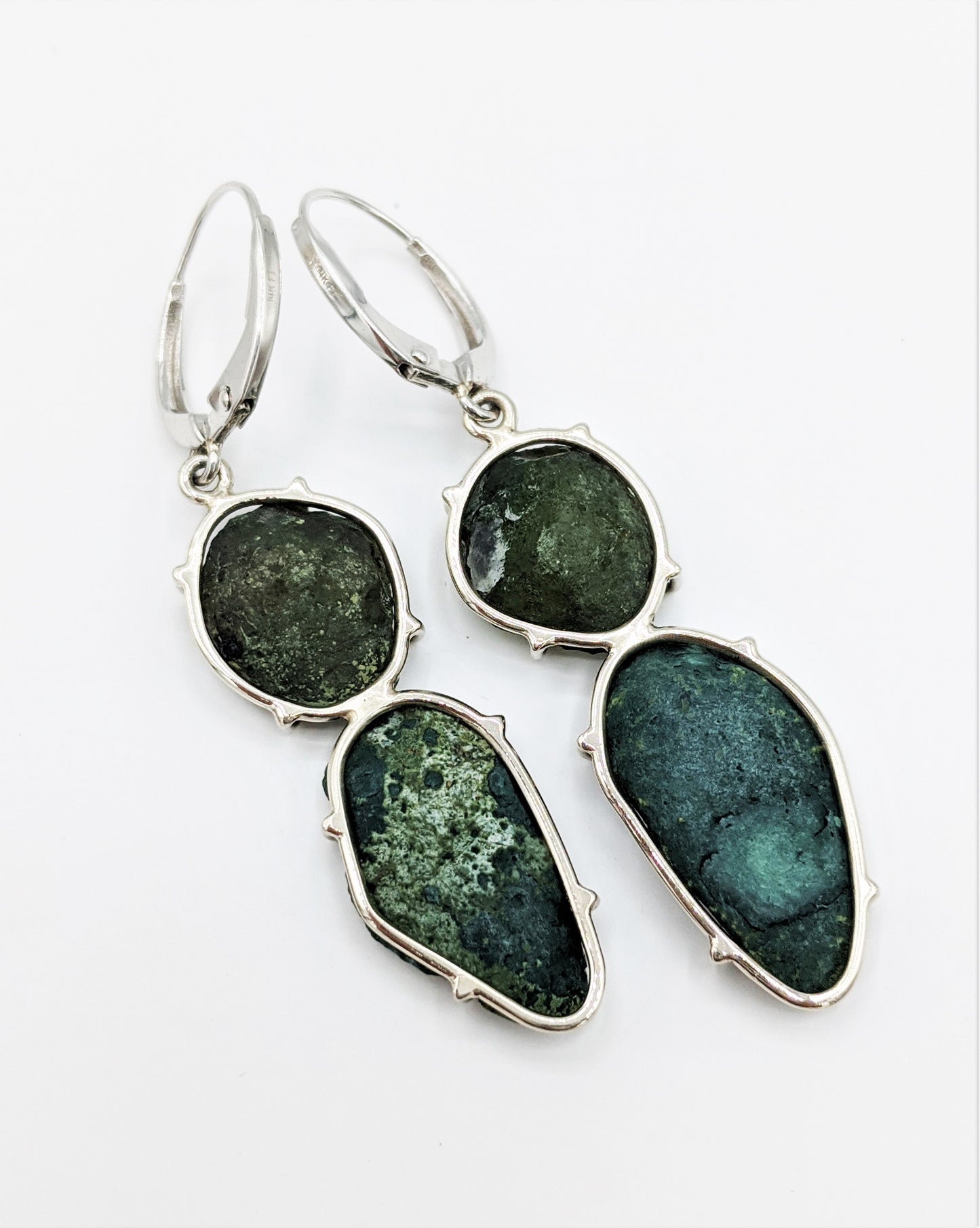 Olive Branch Geode Earrings