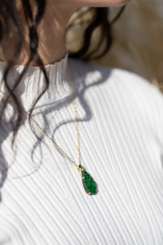Uvarovite Leaf Necklace