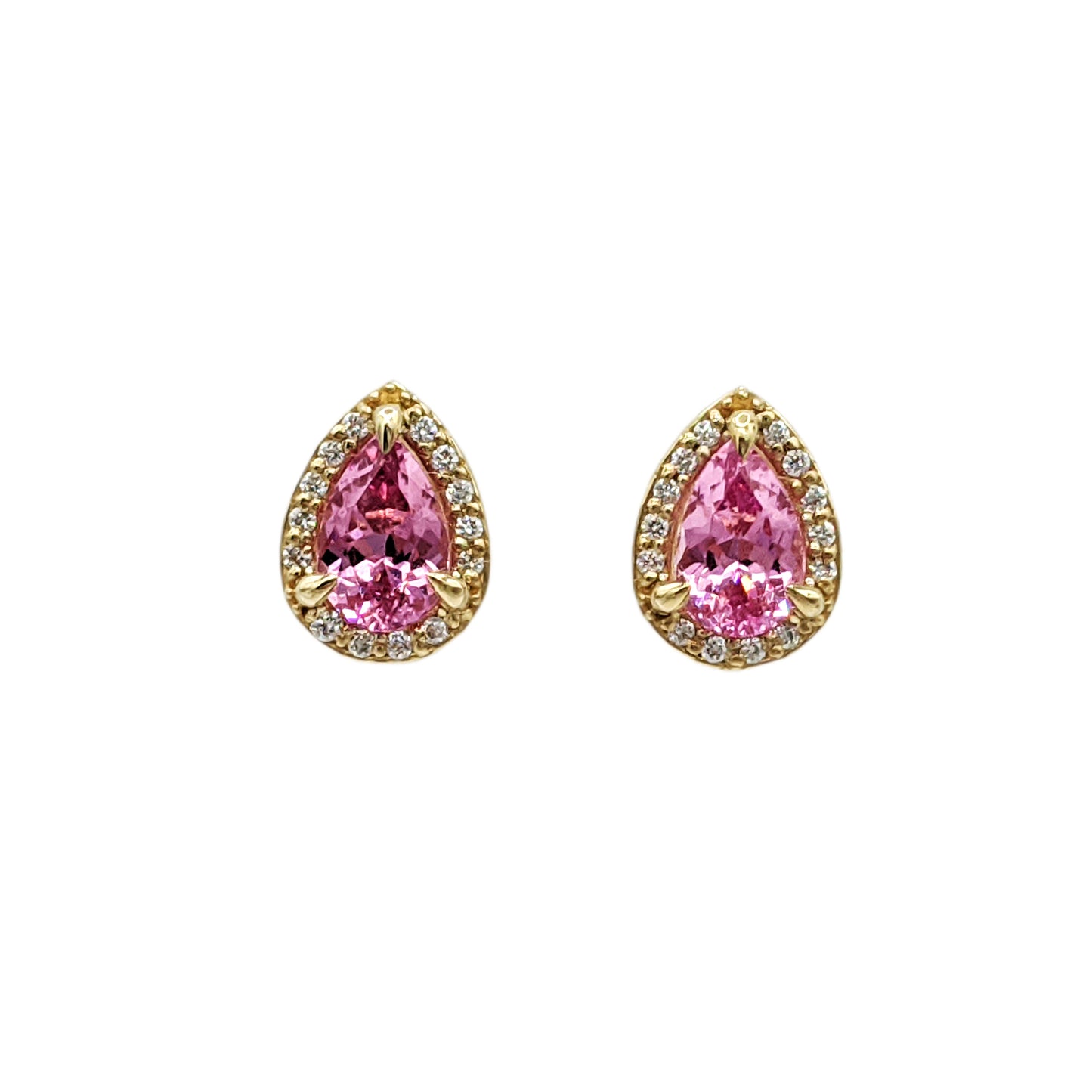 Pink Spinel Diamond Studs